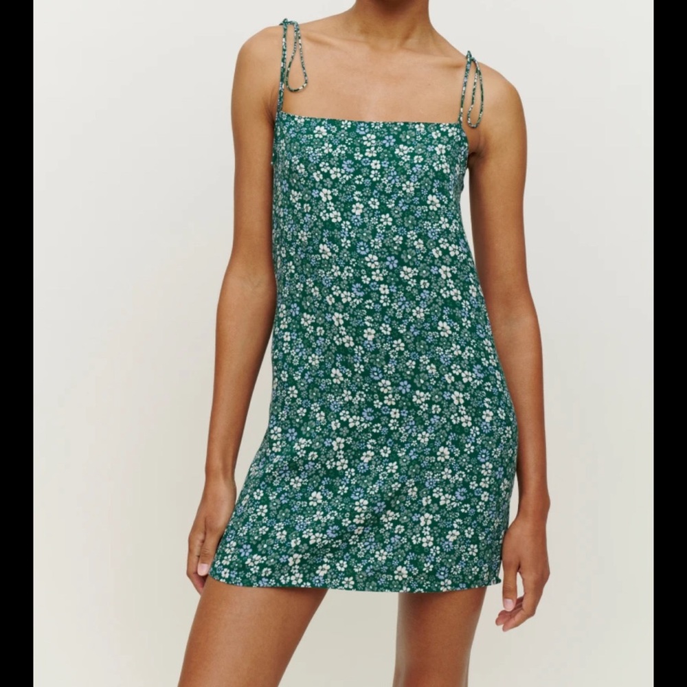 Reformation Agean Dress - Green Floral